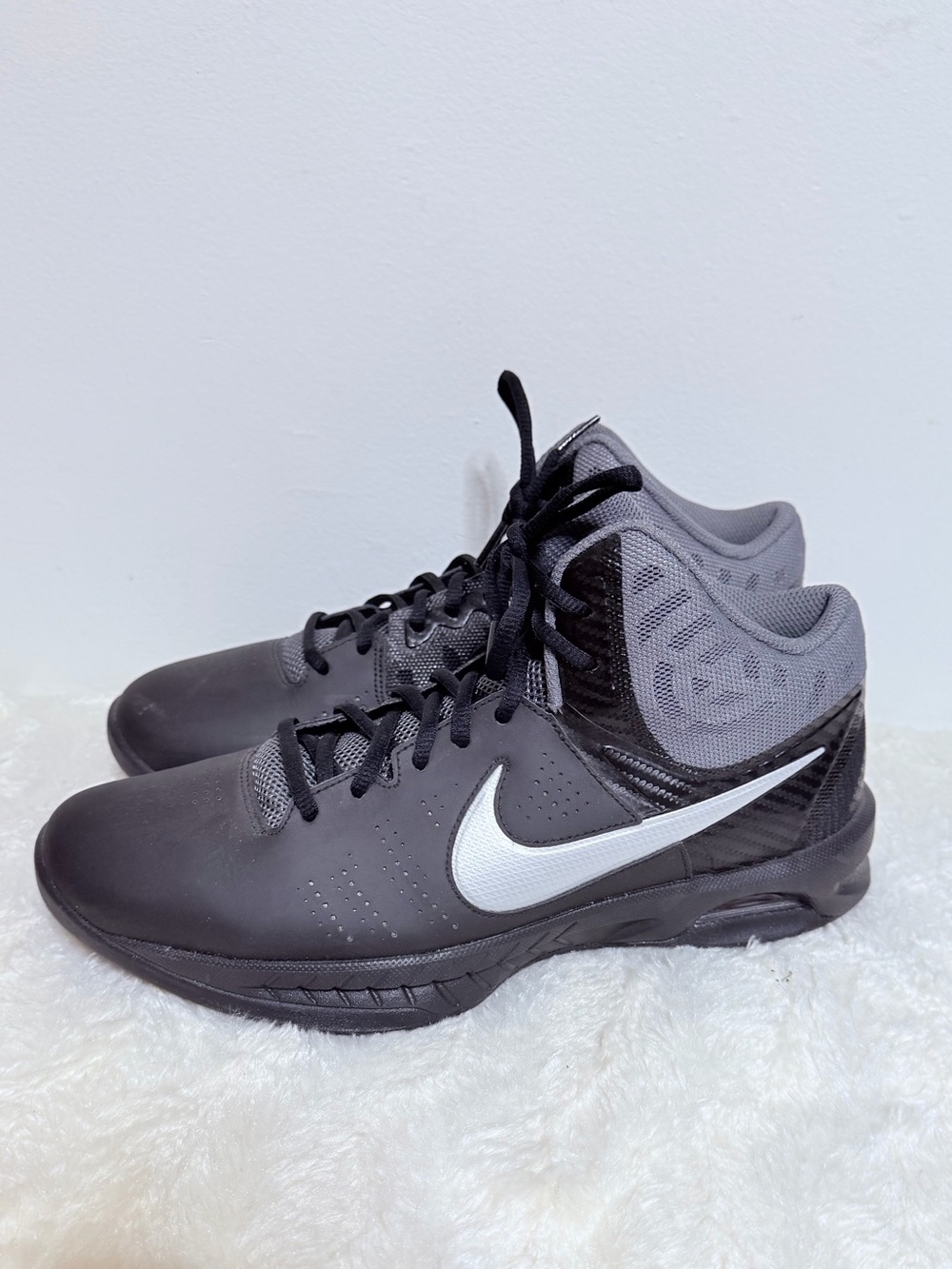 Nike Air Visi Pro VI 749167-001  Black Nubuck Basketball Shoes Size 10
